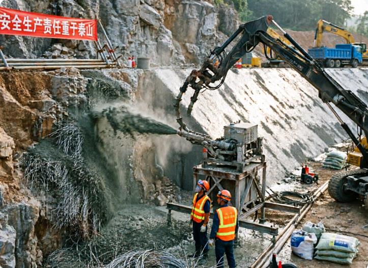 五华钢纤维喷锚施工